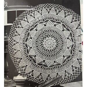 Vintage 1950's Crochet Knit Doily Pattern MOUNTAINS of the MOON Tatted 16"